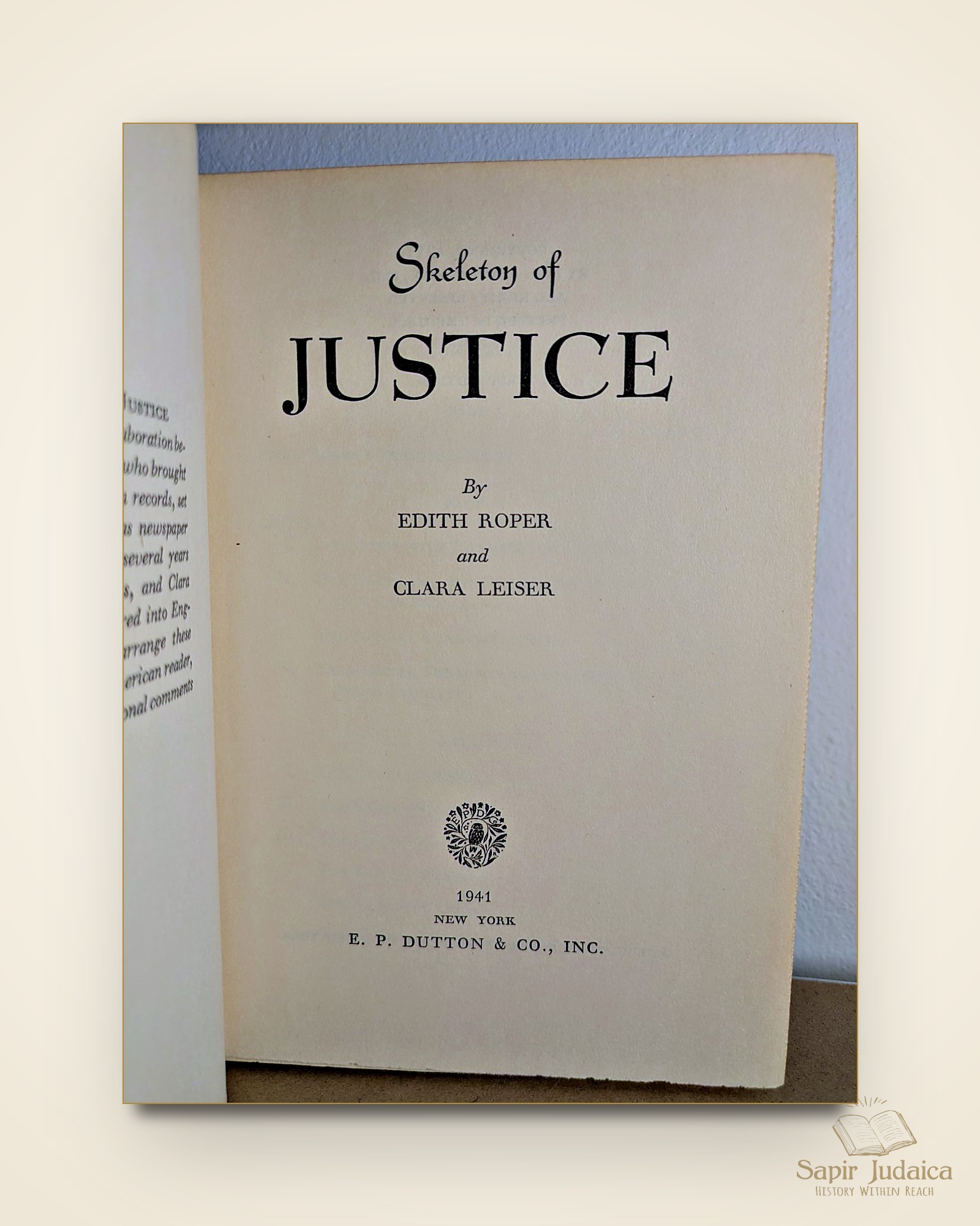 Skeleton of Justice, Edith Roper and Clara Leiser, 1941 — תמונה נוספת 2